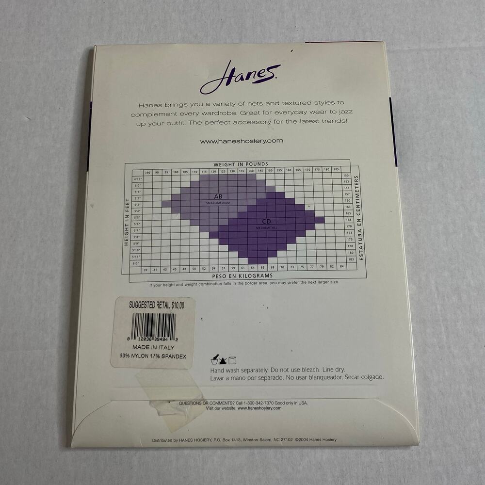 Hanes Wide Net Tights Nude Fishnet Stockings 2004 Size CD Goth Boho Y2K Vintage - Picture 5 of 10